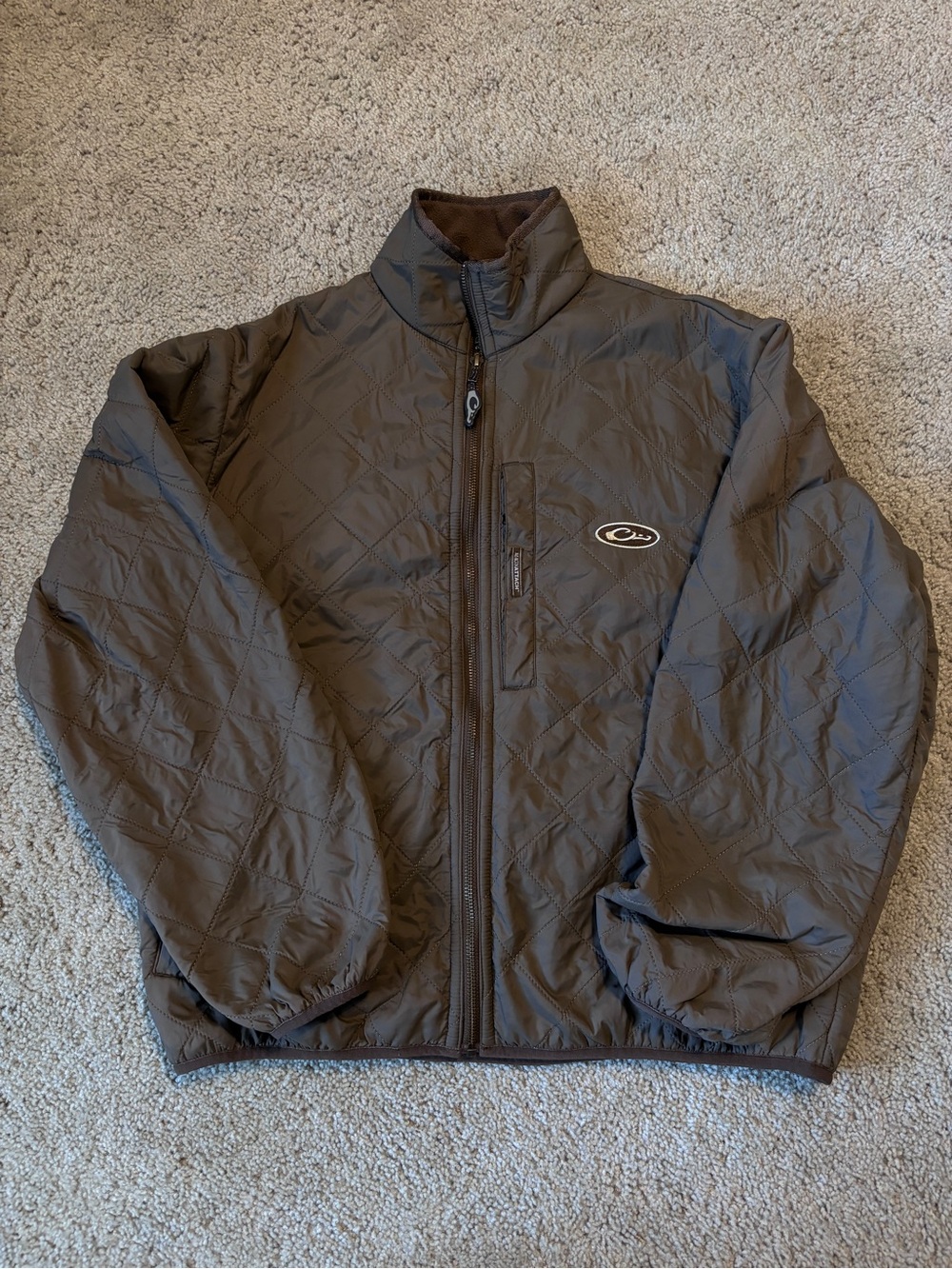 Drake Quilted Puffer Jacket in Dark Brown